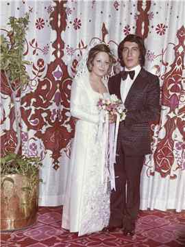 Adeline Arjad's parents at their wedding ceremony in Tehran, Iran — Persian-British heritage